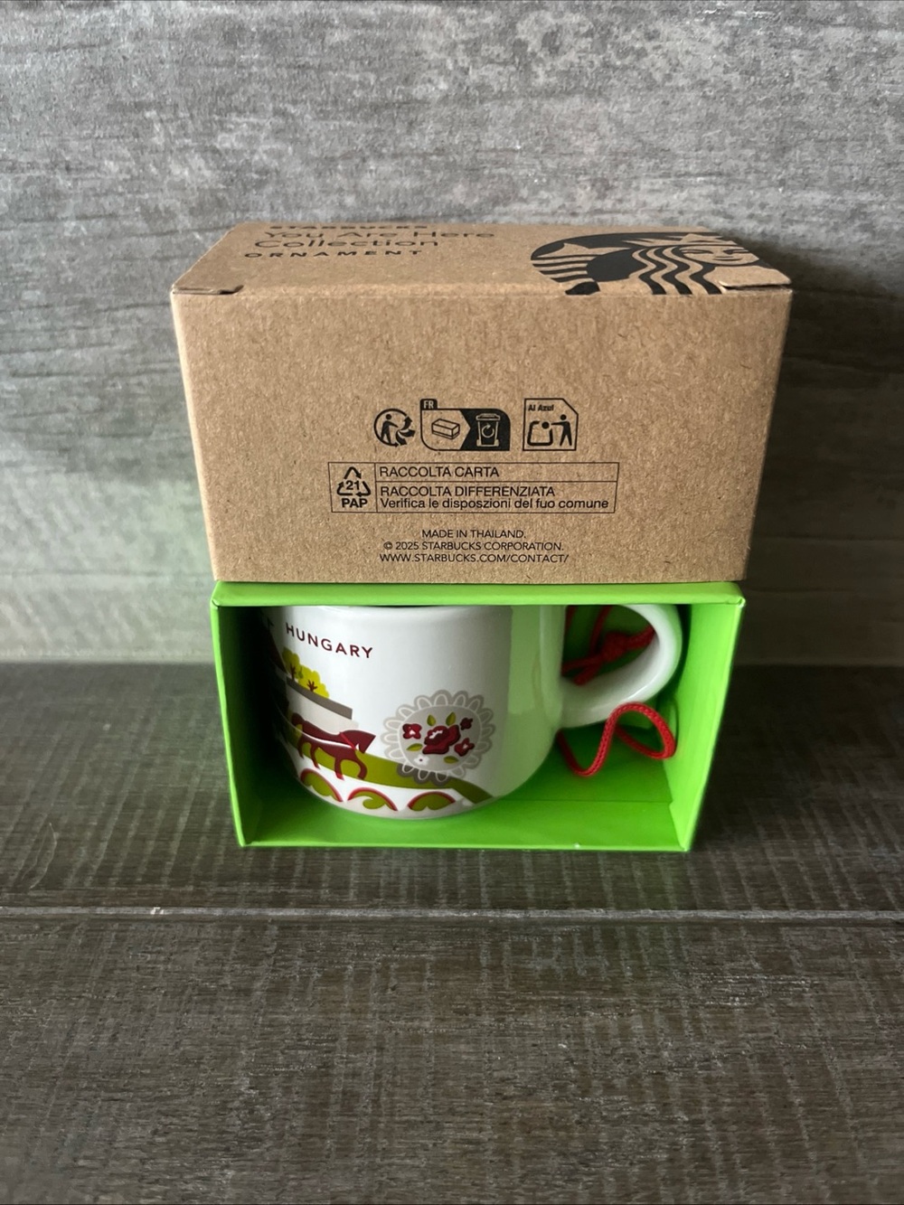 New Starbucks Hungary You Are Here 2 oz Demi Espresso Mug Ornament 2025